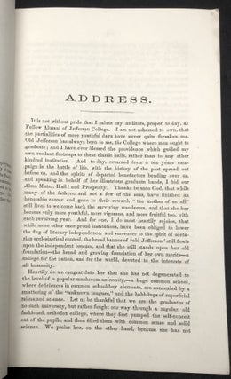 The Professional Scholarship demanded by the Age: An Address delivered before the Alumni of Jefferson College, August 6th 1856