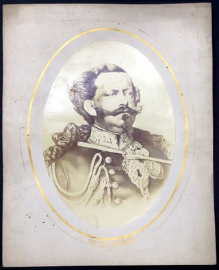 4 1870s large mounted oval photos of Louis II of Bavaria, General Karl Friedrich v. Steinmetz, Victor Emanuel II of Italy, Gen. Albrecht von Roon