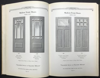 Large 1923 clothbound catalog of woodwork, doors, windows, transoms, cupboards, chests, sideboards, newels, trim, etc.