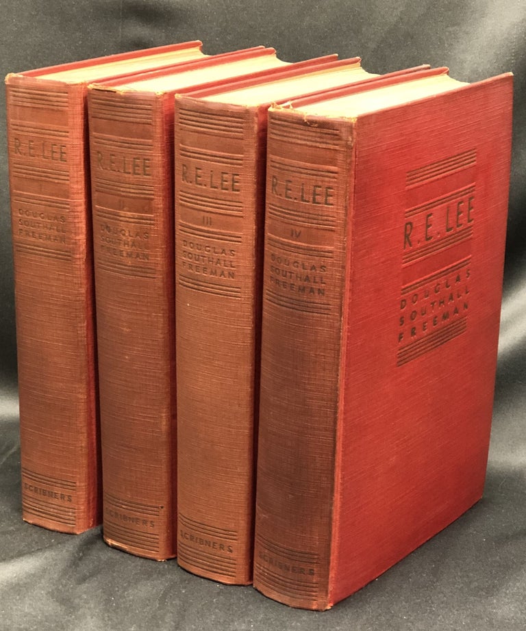 Item #H29514 R. E. Lee, A Biography (4 volumes) signed first edition. Douglas Southall Freeman.