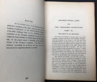Japanese Feudal Laws (1913) - The Tokugawa Legislation, IV: The Edict in 100 Sections [Transactions of the Asiatic Society of Japan, Vol. XLI Part V