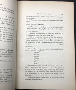 Japanese Feudal Laws (1913) - The Tokugawa Legislation, IV: The Edict in 100 Sections [Transactions of the Asiatic Society of Japan, Vol. XLI Part V