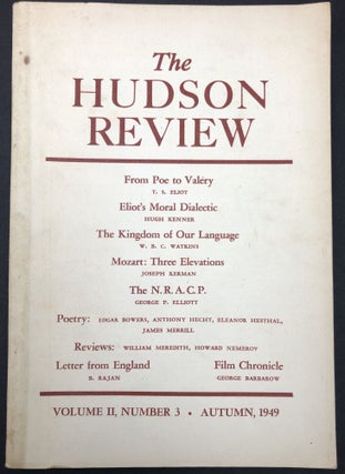 Item #H29564 The Hudson Review, Vol. II no. 3, Autumn 1949. T. S. Eliot, Hugh Kenner, James Merrill