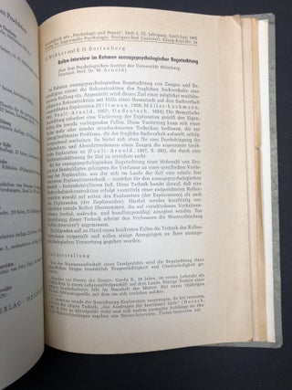 Gesamtverzeichnis der Arbeiten aus den Jahren 1964-1966, Psychologisches Institut der Universitat Wurzburg