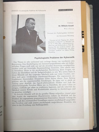 Gesamtverzeichnis der Arbeiten aus den Jahren 1964-1966, Psychologisches Institut der Universitat Wurzburg