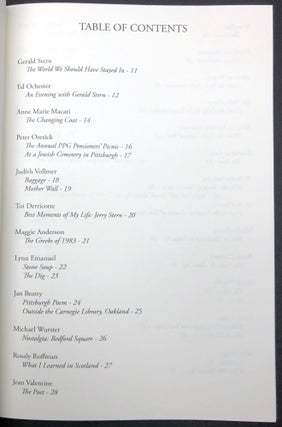Poems for Jerry: A Tribute to Gerald Stern - signed by Stern