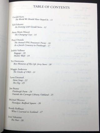 Poems for Jerry: A Tribute to Gerald Stern - signed by Stern