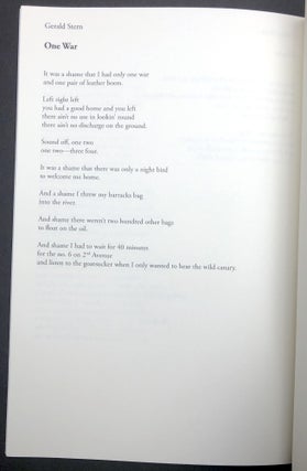 Poems for Jerry: A Tribute to Gerald Stern - signed by Stern