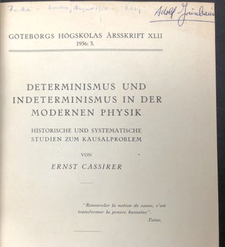 Determinismus und Indeterminismus in der Modernen Physik. Historische und Systematische Studien zum Kausalproblem -- Adolf Grunbaum's copy