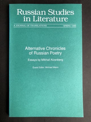 Item #H30061 Alternative Chronicles of Russian Poetry: Russian Studies in Literature, Spring...