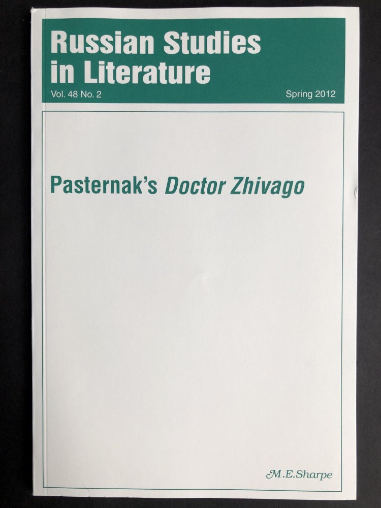 Item #H30064 Pasternak's Doctor Zhivago: Russian Studies in Literature, Spring 2012. John Givens, ed.