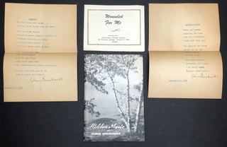 Item #H30134 Hidden Music (Poems), inscribed and with two typewritten signed poems by her laid...