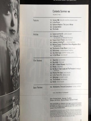 Sight and Sound, 8 issues: Winter 1967/1968 - Autumn 1969