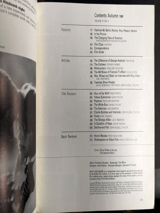 Sight and Sound, 8 issues: Winter 1967/1968 - Autumn 1969