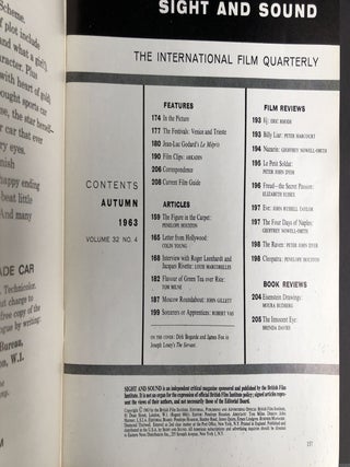 Sight and Sound, 8 issues: Winter 1961/1962 - Autumn 1963