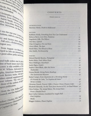 Ploughshares, Vol. 26 No. 4, Winter 2000-2001, guest editor Sherman Alexie