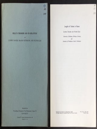 Item #H30303 Helly's Theorem and its Relatives (1963) and Lengths of Snakes in Boxes (1967)....