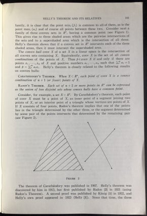 Helly's Theorem and its Relatives (1963) and Lengths of Snakes in Boxes (1967)