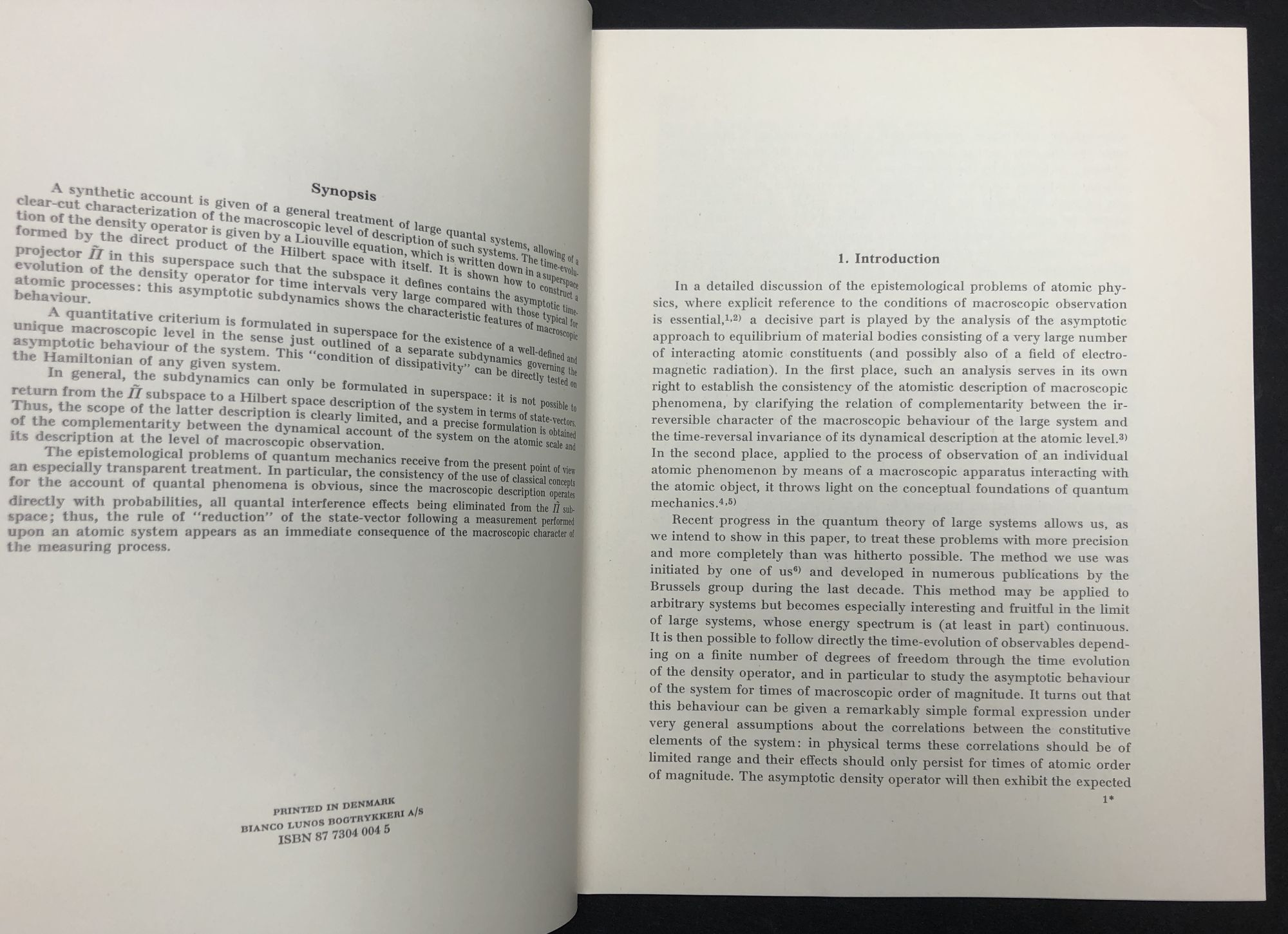 The Macroscopic Level of Quantum Mechanics, 2 offprints of articles ...