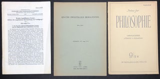 Item #H30416 3 offprints from Adolf Grunbaum's collection: Die Methode der Fiktiven Pradikate...