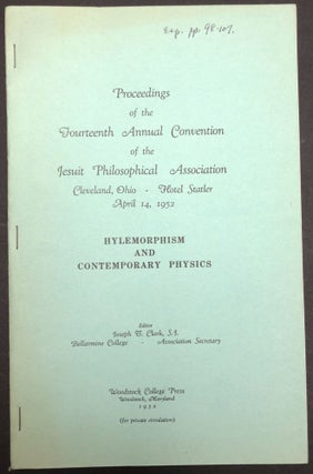 Item #H30423 Hylemorphism and Contemporary Physics, 1952 offprint in Adolf Grunbaum collection....