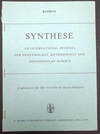Item #H30438 On the Nature and Purpose of Measurement, 1966 offprint from Adolf Grunbaum...