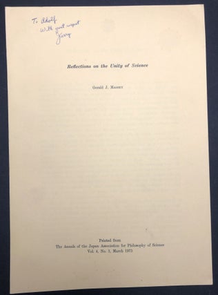 Item #H30441 Reflections on the Unity of Science, 1973 offprint inscribed to Adolf Grunbaum....