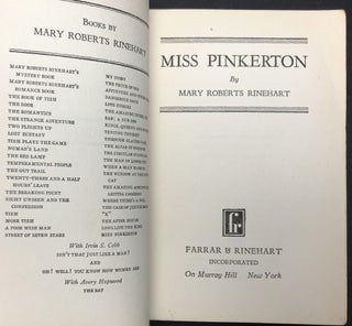 Miss Pinkerton - Advance uncorrected proof copy in wraps