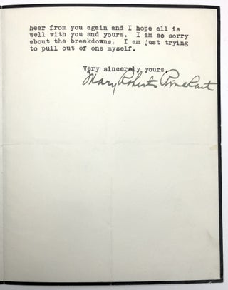 1933 typed letter, signed, to an editor, explaining that the Saturday Evening Post doesn't allow reprinting, etc.