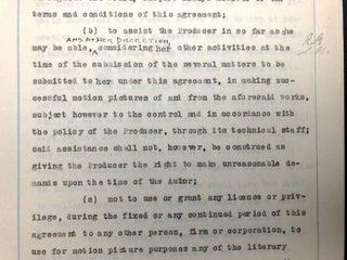 Signed 1919 agreement between Rinehart, Rex Beach and Samuel Goldwyn