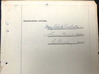 Signed 1919 agreement between Rinehart, Rex Beach and Samuel Goldwyn