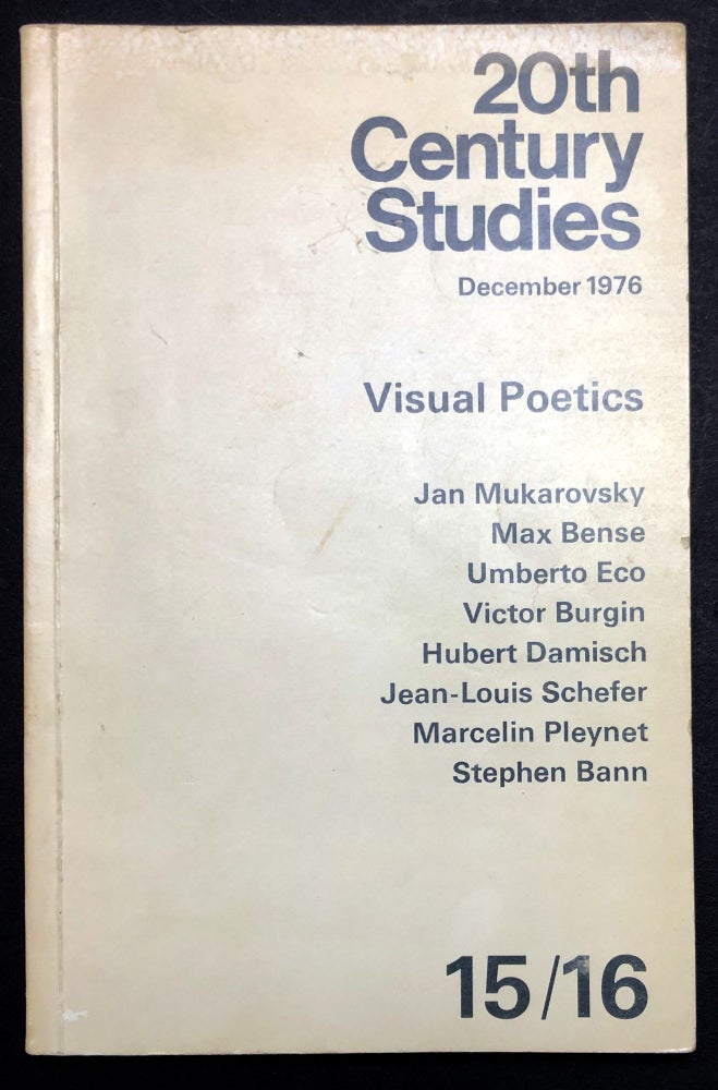 Item #H30570 20th Century Studies No. 15/16, December 1976: Visual Poetics. Stephen Bann, ed. Umberto Eco.