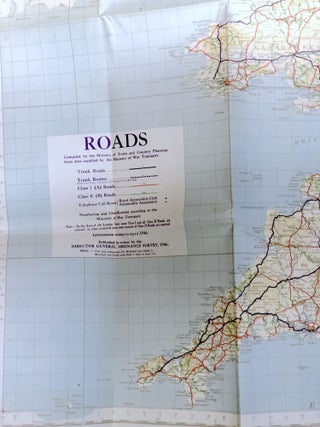1946 32x40" Ten-Mile Road Map of Great Britain, Sheet Two