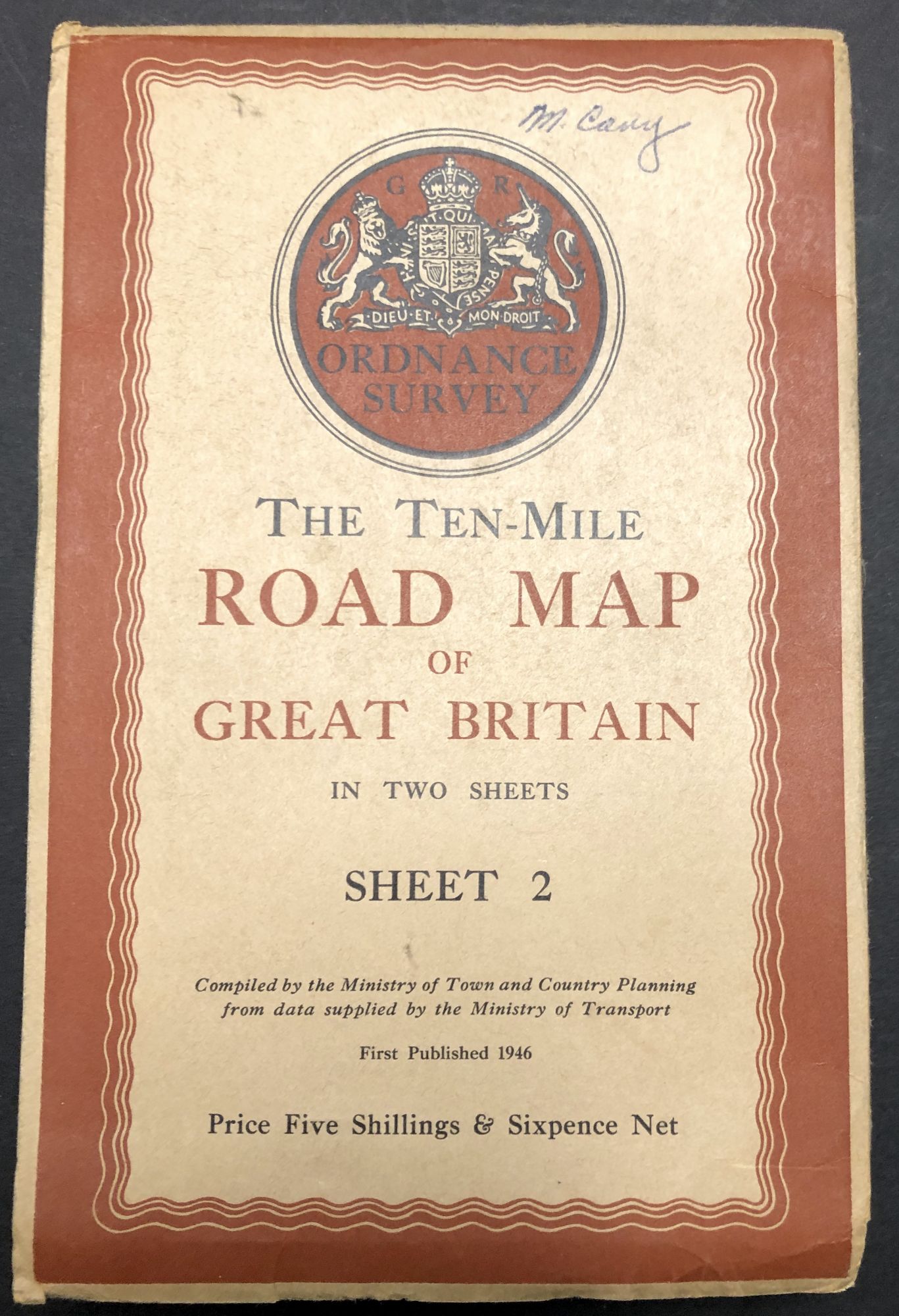 1946 32x40 Ten-Mile Road Map of Great Britain, Sheet Two