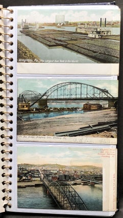 Item #H30628 Postcard album of 82 vintage cards, some early 1900s of Pittsburgh's North Side &...