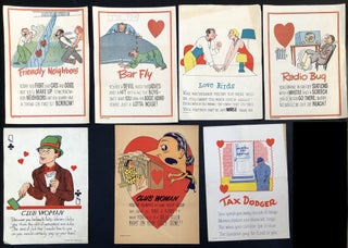 Item #H30690 7 "Vinegar Valentines" from the 1920s-30s -- satirical cartoon broadsheets with...