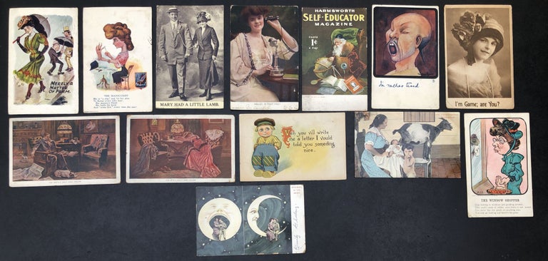 Item #H30696 12 humorous postcards from 1905 to 1915, funny scenes, cartoons, etc.