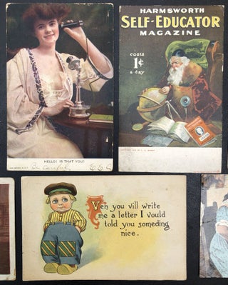 12 humorous postcards from 1905 to 1915, funny scenes, cartoons, etc.