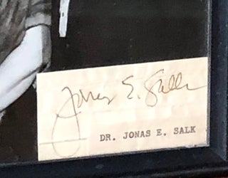 4 framed photos of Jonas Salk, 2 with signatures, 1957-1966