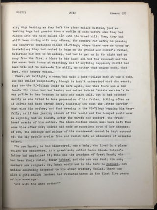 Dolvid -- 1975 typescript of huge fantasy novel set in the future, with corrections, map & chart