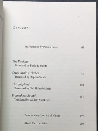 Aeschylus 2, inscribed by Stephen Sandy