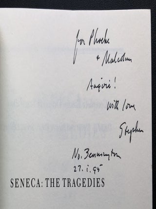 Seneca, The Tragedies, Volume II, inscribed by Stephen Sandy