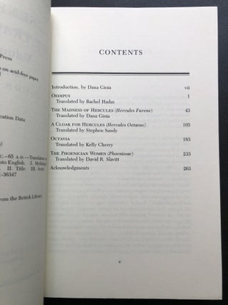 Seneca, The Tragedies, Volume II, inscribed by Stephen Sandy