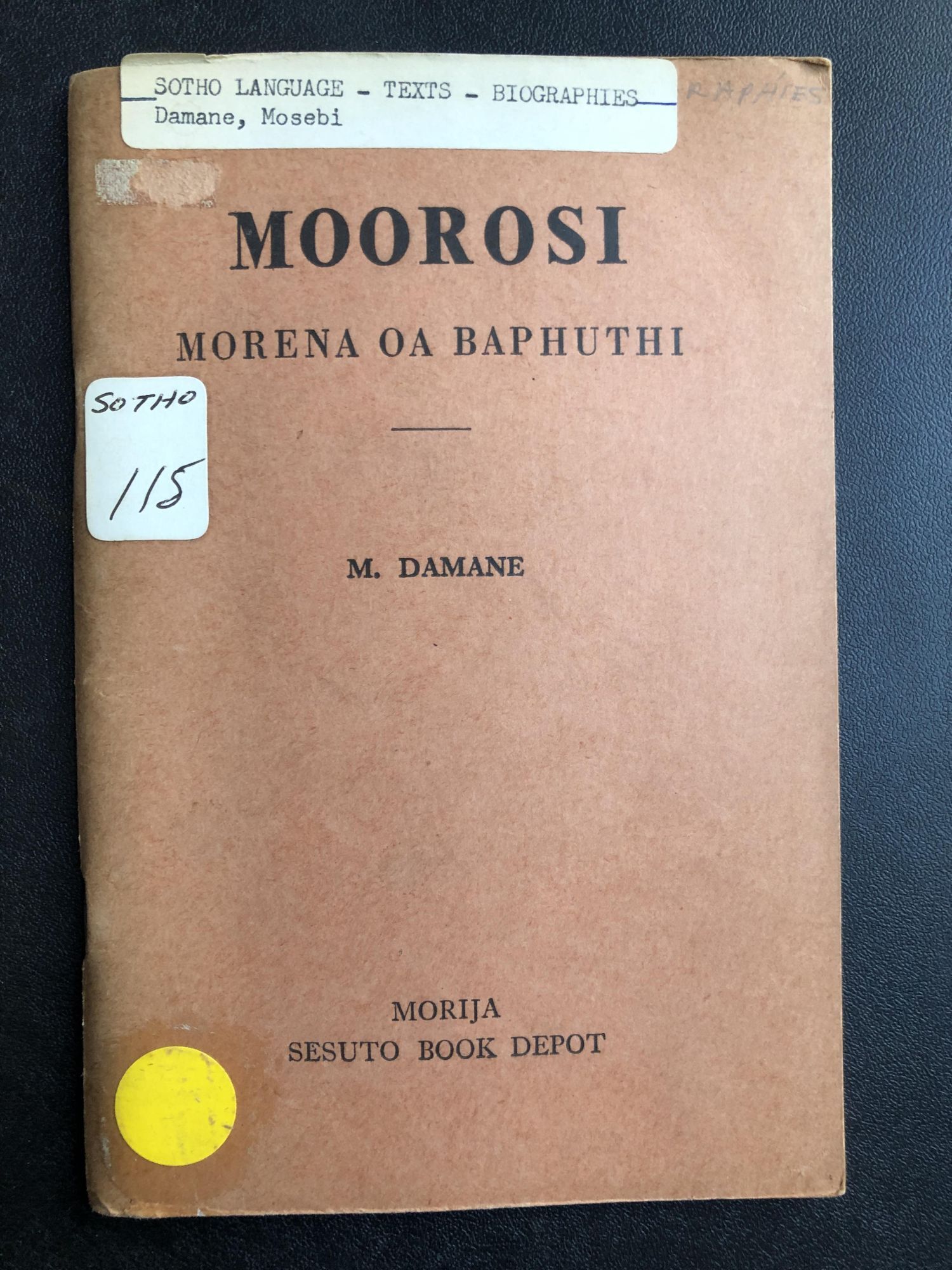 Moorosi Morena oa Baphuthi / Biography of Chief Morosi in Sesotho ...