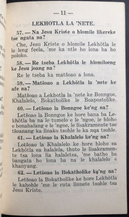 Katekisima ea bakatekumena le ea bana/ Cathechism for Baccalaureates and Children, in Sesotho language