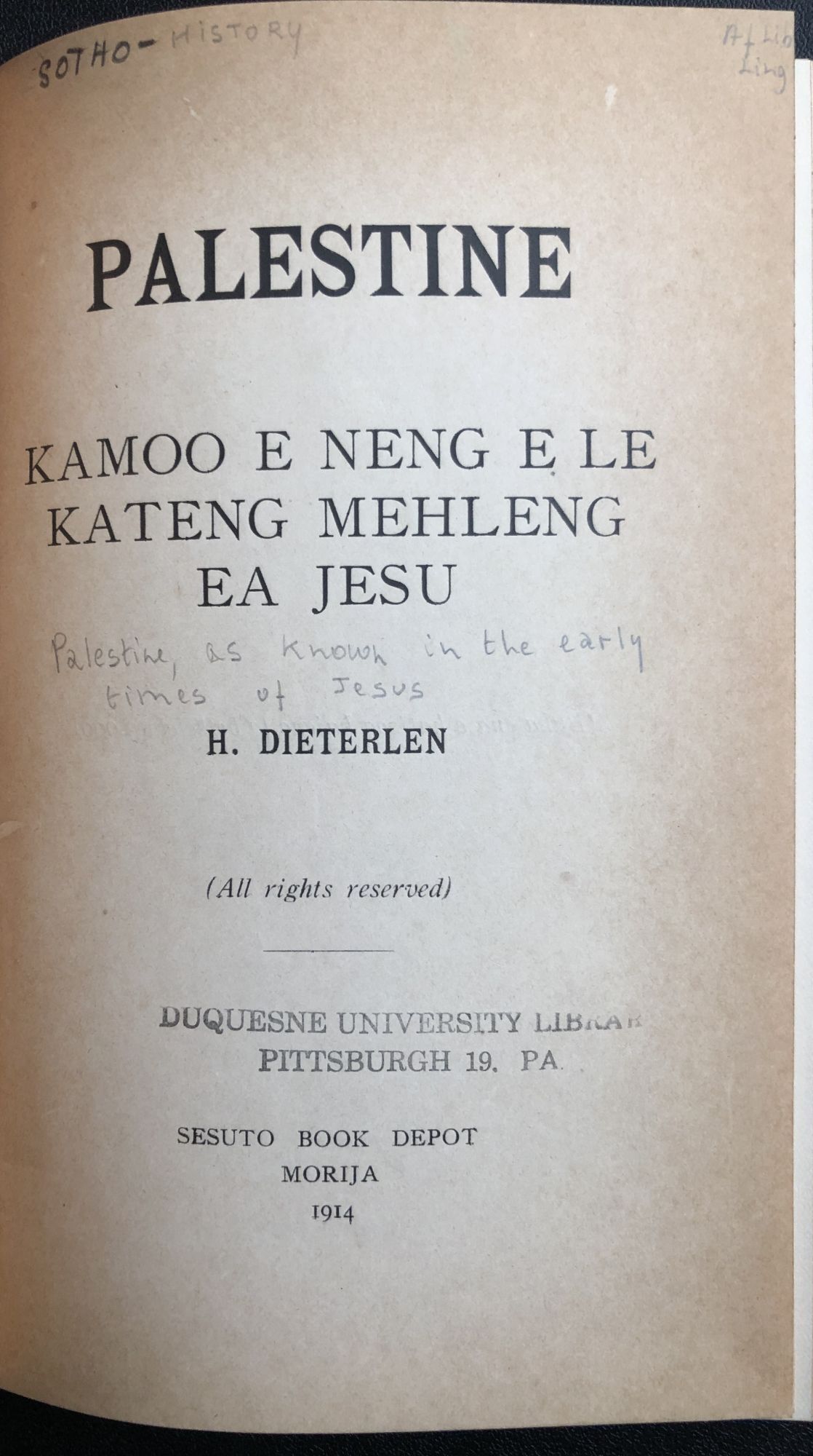 Pelastain Language Sesotho language Palestine Kamoo e Neng e le Kateng Mehleng ea Jesu ...