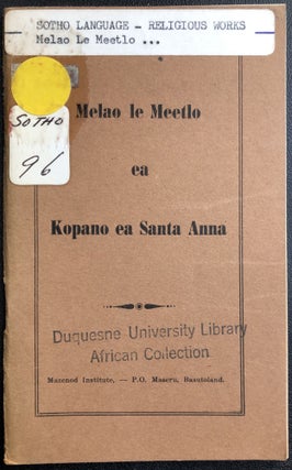 Item #H31250 Sesotho religious book: Melao le Meetlo ea Kopano ea Santa Anna / Prayerbook for the...