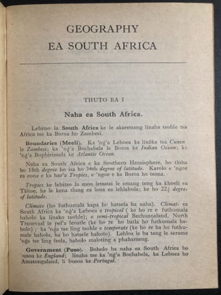 Geography ea South Africa, in Sesotho language | E. Jacottet