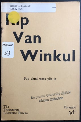 Item #H31384 Mende language "Rip Van Winkul" -- Rip Van Winkle. S. M. Kone
