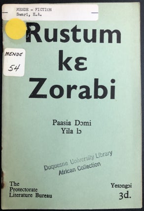 Item #H31385 Mende language "Rustum and Zorab" Firdawsi, E. A. Swari
